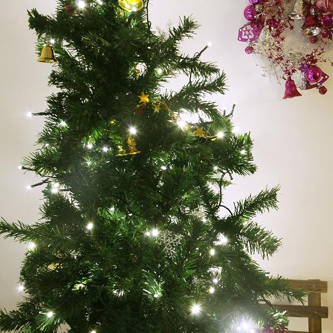 2 Pack Super-Long Solar String Lights Total 170Ft 480 LED 8 Modes Upgraded Solar Powered Outdoor Waterproof Christmas Fairy Lights for Xmas Tree Garden Lawn Wedding Party Decor(White)