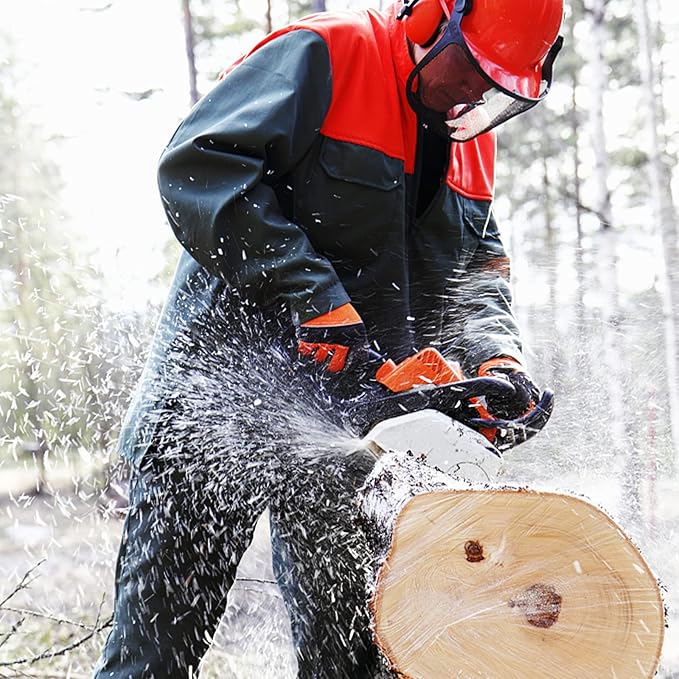 Chainsaw Gloves Saw Protection on Both Hands Back,EN ISO 11393-4 CLASS 1,Cut-resistant Gloves,EN 388: 4122X