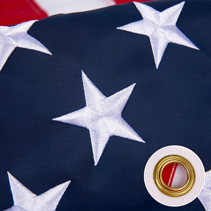 2x3 American Flag for Outside, Heavy Duty Outdoor, All Weather, Embroidered Stars with Brass Grommetss (USA Flag 2X3 FT)