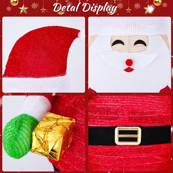 Christmas Standing Lighted Santa Claus Decoration, Battery Operated Light-Up Christmas Decorations for porches, lawns, Yards, Indoor and Outdoor (2.75ft)