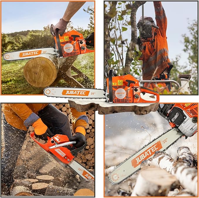 56.5cc Gas Chainsaw 20 Inch Bar Power Chain Saws Gas Powered Chainsaws 2 Stroke Handed Petrol Gasoline Chain Saw for Trees Wood Garden Farm Home Use Cutting