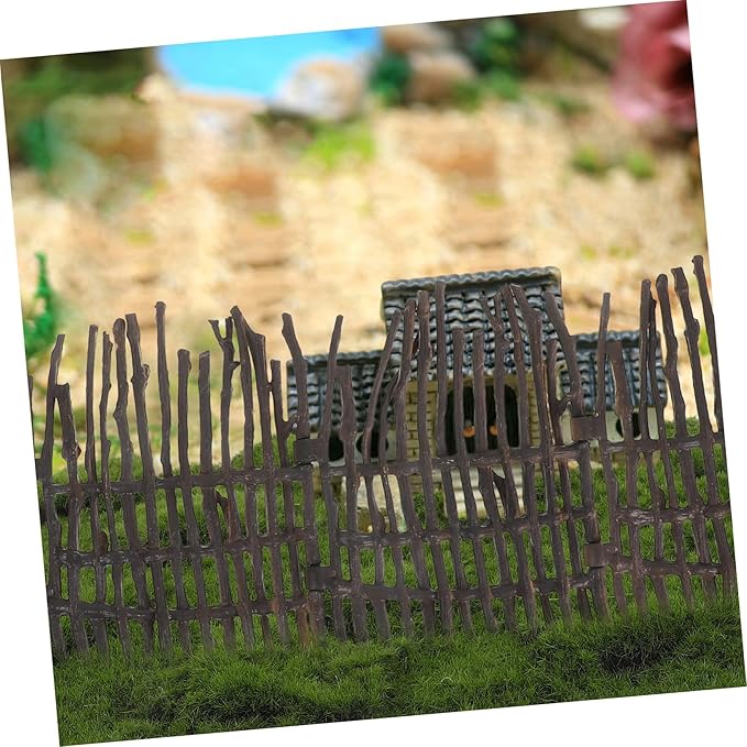 4PCS Miniature Garden Fence Fairy Garden Accessories for Dollhouse DIY Landscape Decoration Lightweight and Portable for Architectural Models and Scenic Designs