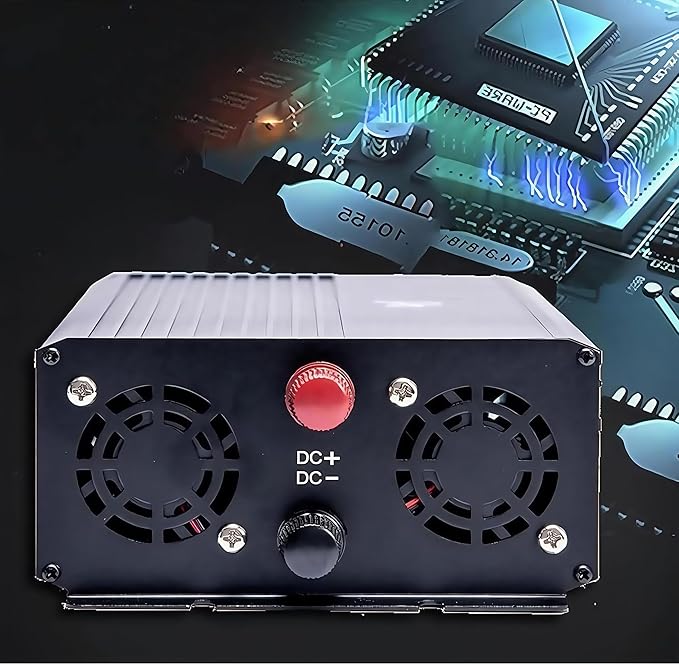 5000W Power Inverter 60V DC to 110V AC Converter with LED Display Dual AC Outlets Dual Fans Radiating for RV, Camp, Boat and Home Emergency Portable Pure Sine Wave Inverter (LED Screen, 5000W 60V)
