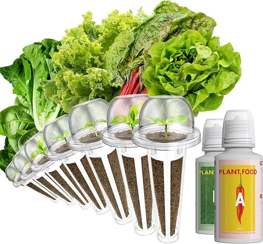 LYKOCLEAN Salad Buttercrunch Lettuce Seeds for AeroGarden, iDOO, Ahopegarden Hydroponics Growing System, 7-pods, 350+ Seeds (Include Spinach, American Fast Lettuce,Paris Island Lettuce, Cauliflower)