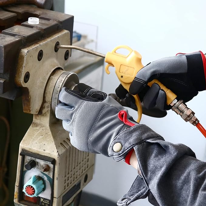 HANDLANDY Work Gloves for Men & Women, Utility Mechanic Working Gloves Touch Screen, Flexible Yard Work Gloves