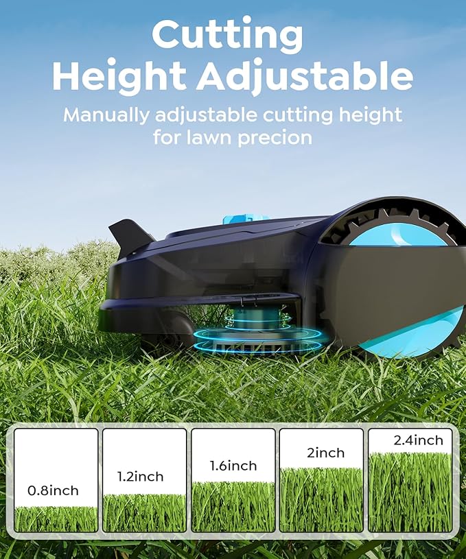 M800Plus Cordless Robot Lawn Mower with GPS + 3D Visual Navigation, Bow-Shaped Path Mowing, APP Control, 4.0Ah Automatic Robotic Lawnmower for 1/5 Acre, Obstacle Avoidance, Height Adjustment