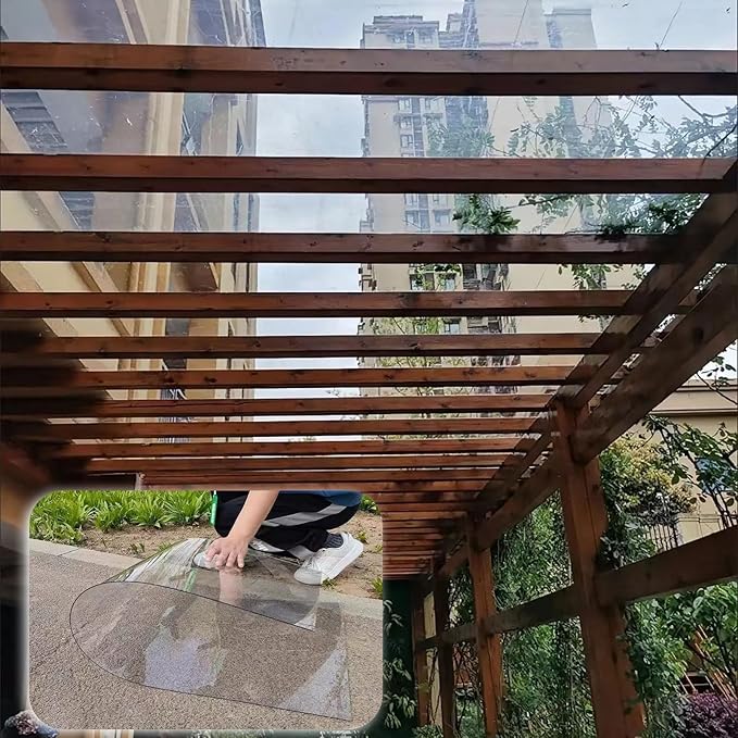 2mm Polycarbonate Sheet,Polycarbonate Greenhouse Panels,Roofing Transparent Insulation Daylighting Panels,Strong and not Easily Deformed,for Greenhouse Sheds Roofs,Carports.(Clear,4 x 26.2ft)