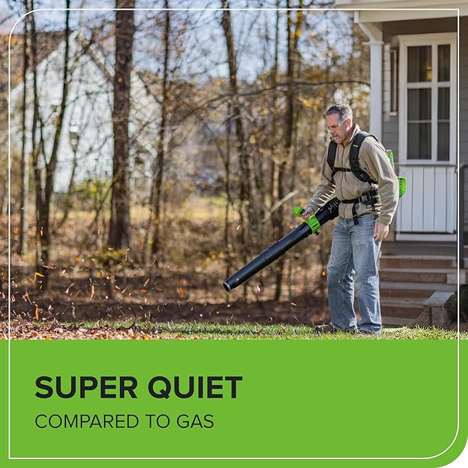 Greenworks 40V (710 CFM / 175 MPH) Brushless Backpack Blower, Commercial Power for Wet Leaves, Heavy Debris, Gravel and Driveway Snow, Includes (2) 5.0Ah HP Batteries & 4A Dual Charger