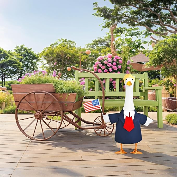 Porch Goose Outfit Fits 23” Goose Statue Funny Lawn Goose Clothes for Porch Yard and Patio Decor