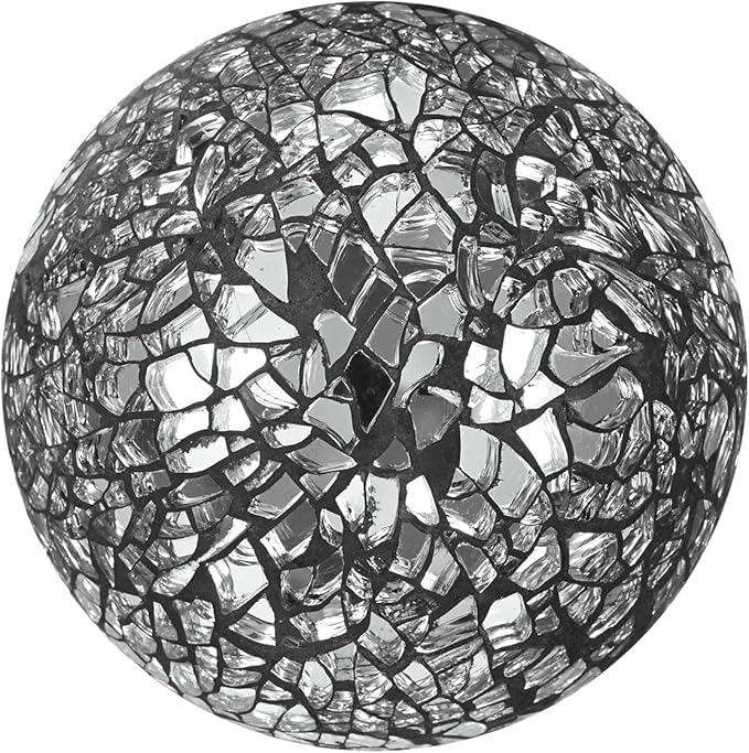 Decorative Ball for Bowls, 3 Inch Mosaic Glass Balls Decorative Glass Orbs for Home Decor/Dining Tables/Wedding Party/Coffee Table/Centerpiece Decor [Black]