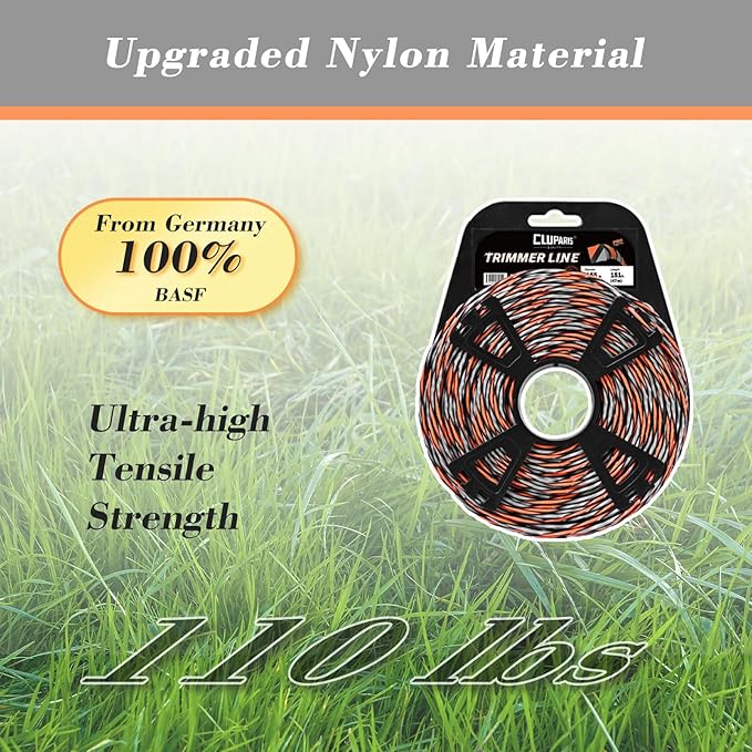 Cluparis 151-Feet Super Heavy Duty Trimmer Line .155-Inch-by-1-Pound Twist Pro Trimmer Line Bulk 3-Component Tri-Extrusion Weed Eater String with Super Line Cutter