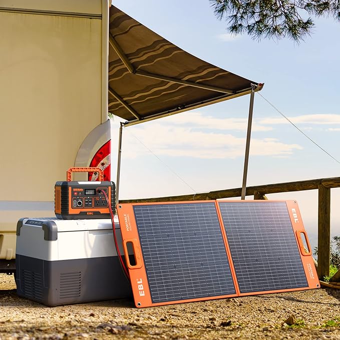 EBL Portable Power Station 500, 519.4Wh Outdoor Solar Generator with 110V/500W AC Outlet for Home Use, Emergency Backup, Camping