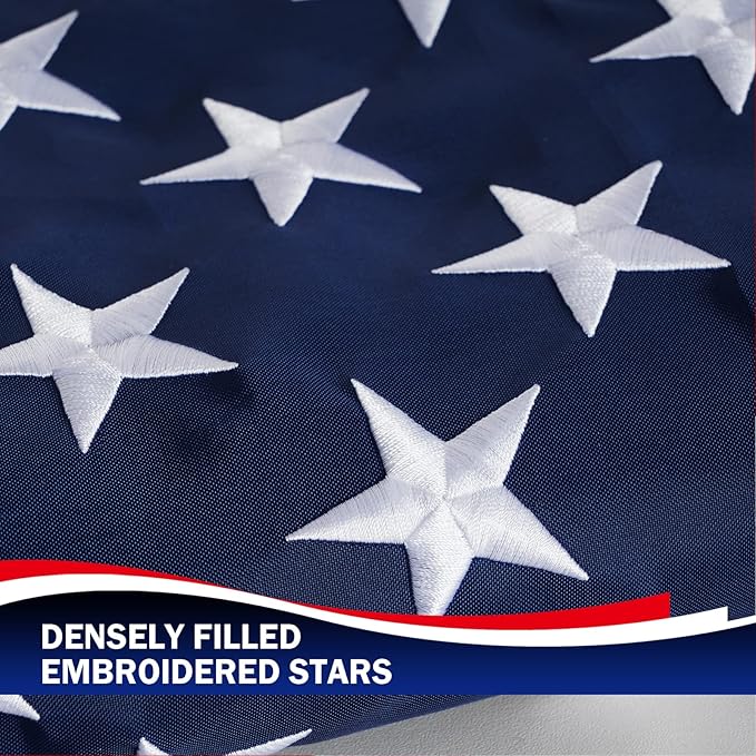 Homissor American Flag 6x10 Heavy Duty Outdoor Embroidered Stars Large USA US Flags Longest Lasting for Outside Sewn Stripes Indoor With Brass Grommets
