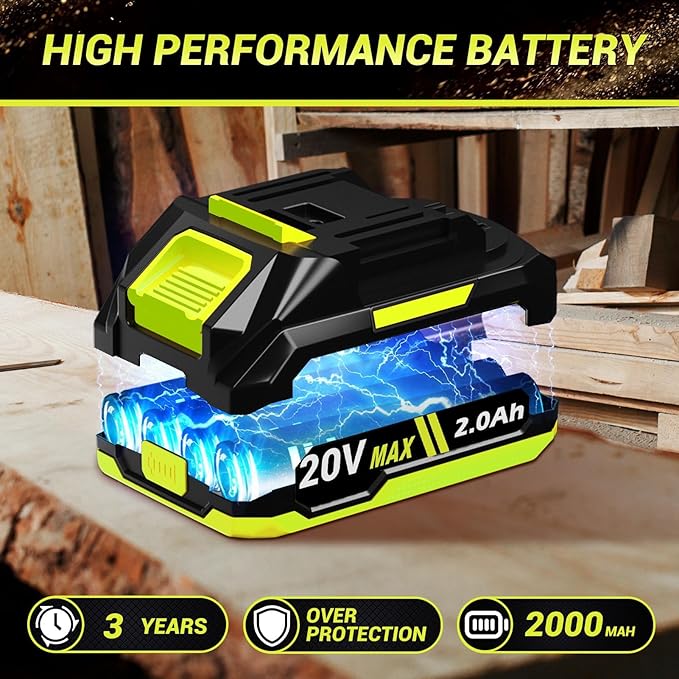 Mini Chainsaw High Power with 1000W Motor, 36 FT/S Cordless Power Chainsaw with Auto-Oil System, 2025 Upgraded 6Inch 20V Electric Chain Saw with 2x2000mAh Battery & Quick Charger, 3 Chains