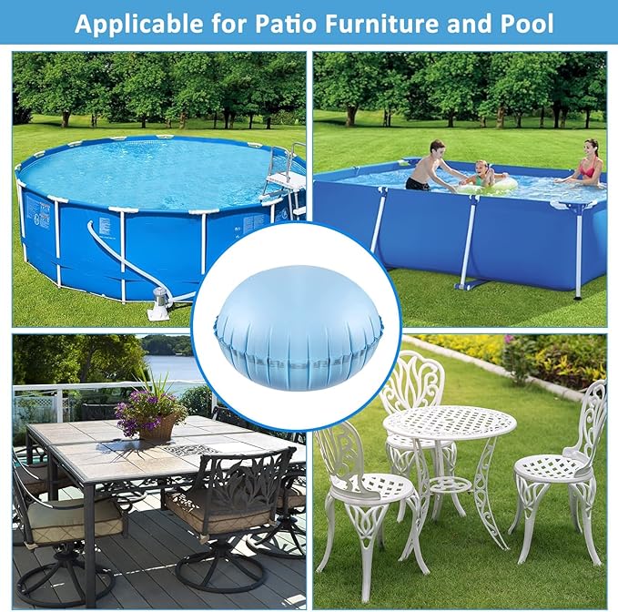 6ft Pool Pillows for Above Ground Pools, Heavy Duty Swimming Pool Air Pillow 0.3mm Thickened Pool Closing Winter Kit Pool Cover Float Balloon with String Repair Tape for Winterizing Ice Equalizer