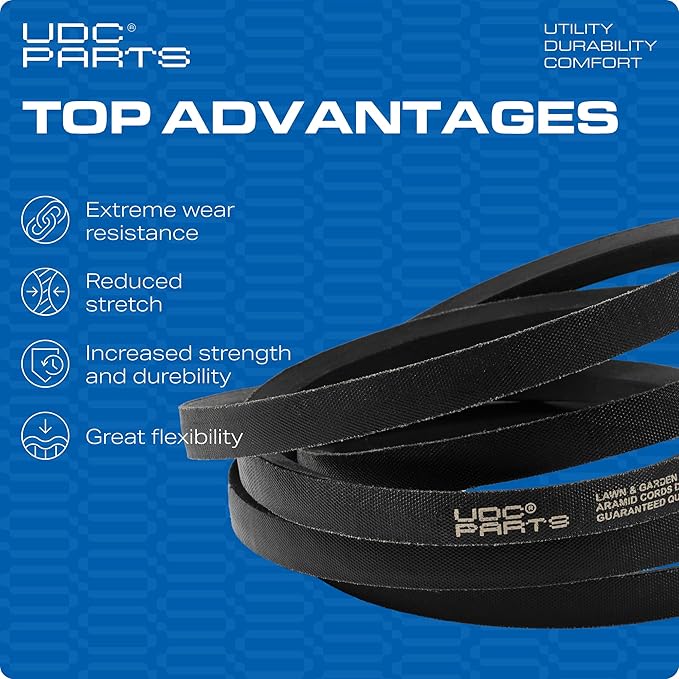 UDC Parts Snow Thrower Auger Belt 585416MA / Aramid Cord / 38.00 inch/for Craftsman 585416 MTD 754-0275 954-0275 954-0282 John Deere LG48-380 M119633