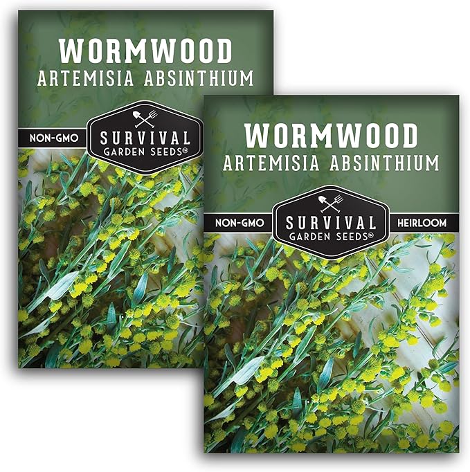 Wormwood Seeds for Planting - 2 Packets with Instructions to Plant and Grow Beneficial Medicinal Herbs in Your Home Herb Garden - Non-GMO Heirloom Variety - Survival Garden Seeds