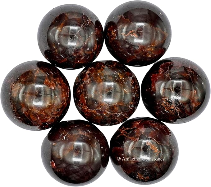 Amazing Gemstone Garnet Crystal Ball - 1 Inches Crystal Sphere Meditation Balls for Witchcraft and Decorative Balls - Crystals and Healing Stones Beginners Gift (Pack of 1)