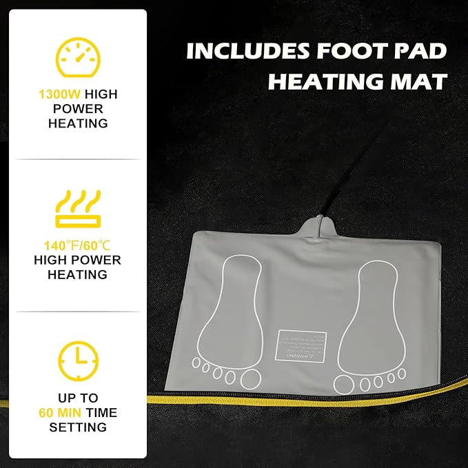 Portable Infrared Sauna, Full Size Personal Home Sauna Spa for Relaxation, Dry Heart Sauna Tent with Heating Foot Pad & Fortable Chair (L 31.5" x H 31.5" x H 62.9")