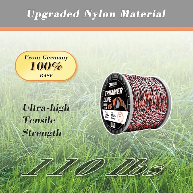 Cluparis 3-Pound Super Heavy Duty Trimmer Line .095-Inch-by-1010-ft Twist Pro Trimmer Line Spool 3-Component Tri-Extrusion Weed Eater String with Super Line Cutter