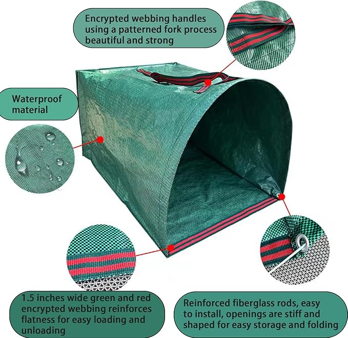 Leaf Dustpan, Leaf Collector, Large Yard Dustpan-Type Lawn and Leaf Bags Reusable, Leaves Collector, Garden Bags for Leaves, Debris, Grass, Clippings, Lawn Trash 71Gallon