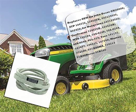 GX20006 1/2"x 89" Lawn Tractor Transmission Drive Belt for John Deere M110367 for Husqvarna 532124525 532126520 AYP GX20006
