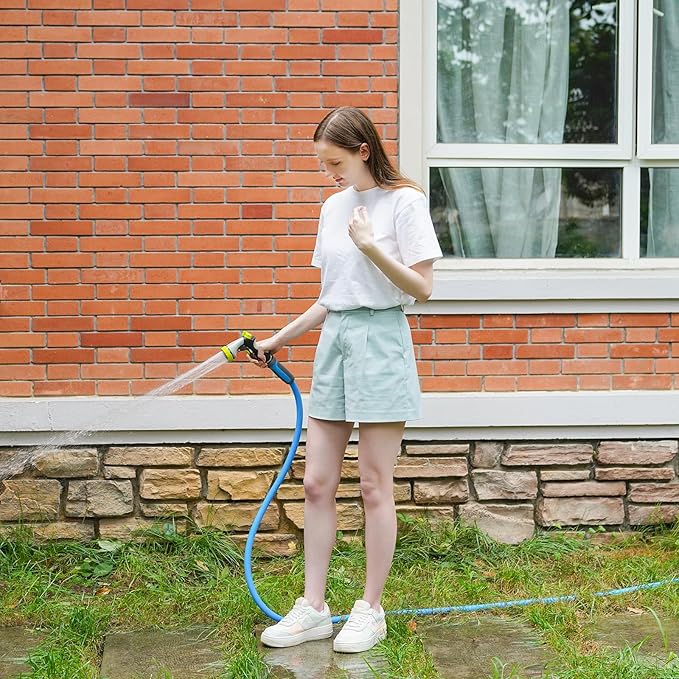 Fevone Garden Hose 35 ft., Lightweight Hybrid Water Hose, Flexible and Durable, Leak-Free Connections