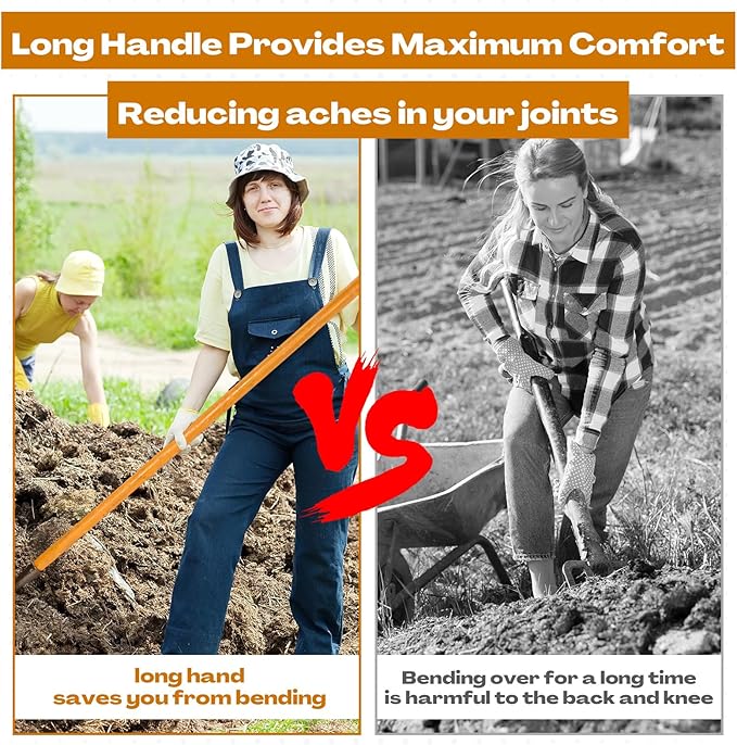 3 Sets Pitch Fork for Gardening, 9 Tines Wide Pitchfork 47.2 Inch Garden Manure Fork with Long Hardwood Handle Heavy Duty Mulch Forks Horse Stall Forks for Mulch, Hay, and Gardening