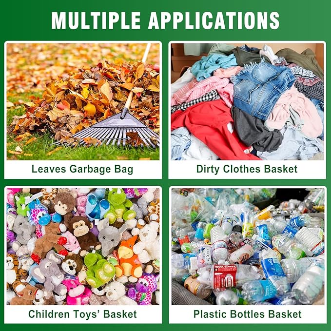 CAMPFIRE 2 Pack 53 Gallon Reusable Yard Waste Bags, Collapsible Dustpan-Type Garden Leaf Bags For Lawn Debris,Leaf Collector,Lawn And Leaf Trash Bags