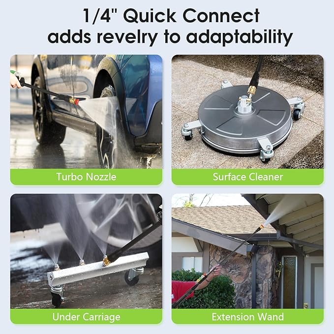 Pressure Cleaner 5000 PSI,2.8 GPM Power Cleaner with Foam Cannon,Portable Cleaner with 33ft Hose Reel,4 Nozzle Tips,and Soap Bottle for Cars/Home/Driveways/Patios/Decks/Fences(Dark Green)