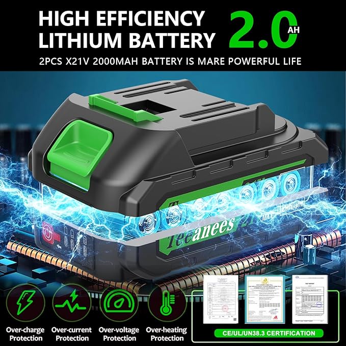 Mini Chainsaw Cordless 6 Inch, Electric Chainsaw Battery Powered with Auto Oiler, Security Lock for Wood Cutting, Tree Trimming, Garden & Household Use(1 Batterie)