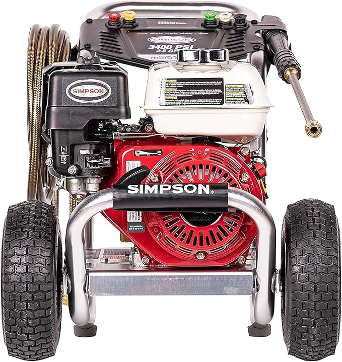 Simpson Cleaning 3400 PSI Gas Pressure Washer, 2.5 GPM Power Washer for Commercial Use, Honda GX200 Engine, 25-Foot Hose, Aluminum Series, 49-State (ALH3228-S)