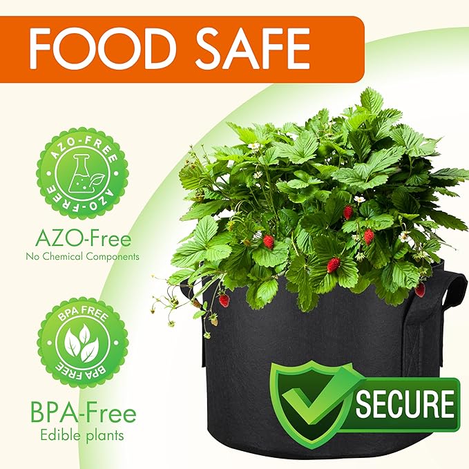 Gardzen 2-Pack 100 Gallon Grow Bags, Aeration Fabric Pots with Handles, Pot for Plants