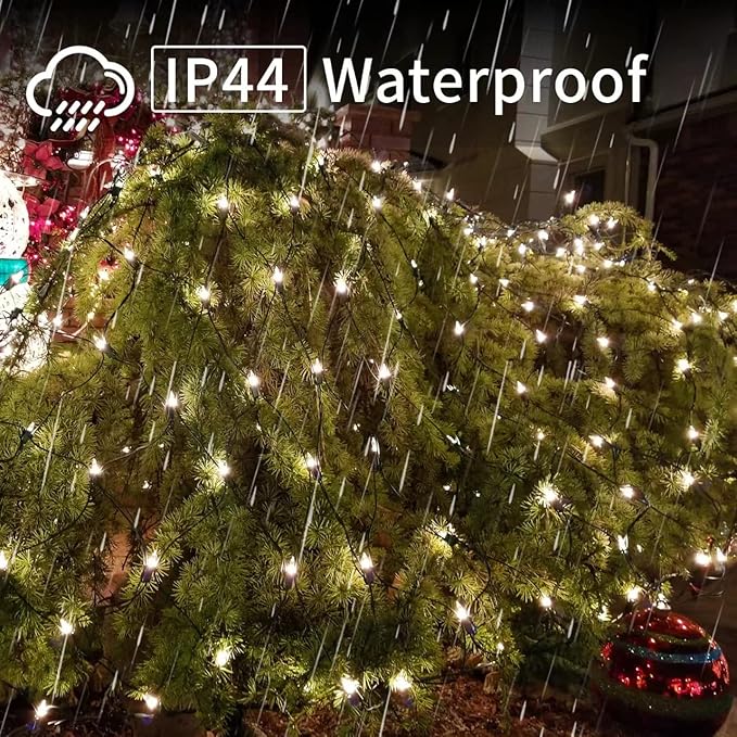 Led Christmas Net Lights Outdoor Christmas Decorations Lights 150LED 6ftx4ft, Connectable Outdoor Fairy Mesh String Lights for Party, Holiday, Wedding, Tree, Bushes Decorations (Warm White)