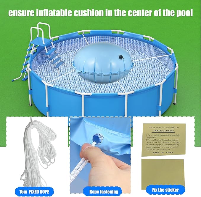 Pool Pillows for Above Ground Pools, 5 x 5 ft Cold-Resistant Swimming Pool Air Pillow, 0.3mm Thick Pool Closing Kit for Winter, Pool Cover Pillow Float Balloon for Winterizing