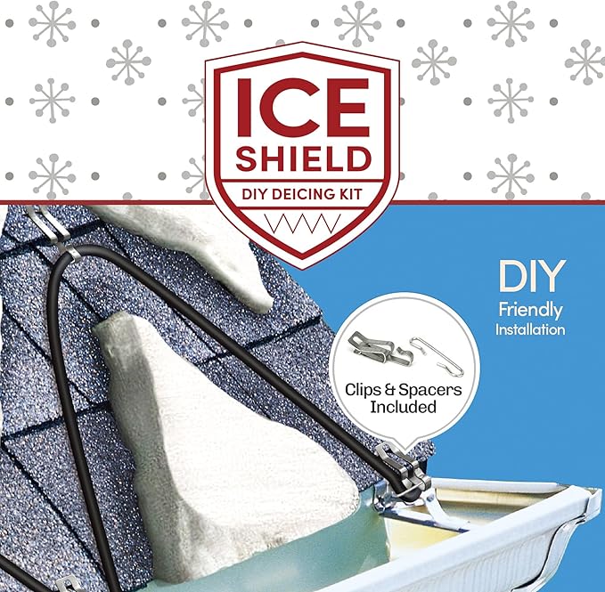 WarmlyYours Roof Snow De-Icing Heat Cable 160 ft., 5 Watts/ft. Heat Tape for Roof and Gutters, Ice Dam and Snow Damage Prevention System with Clips and Spacers (Ice Shield)
