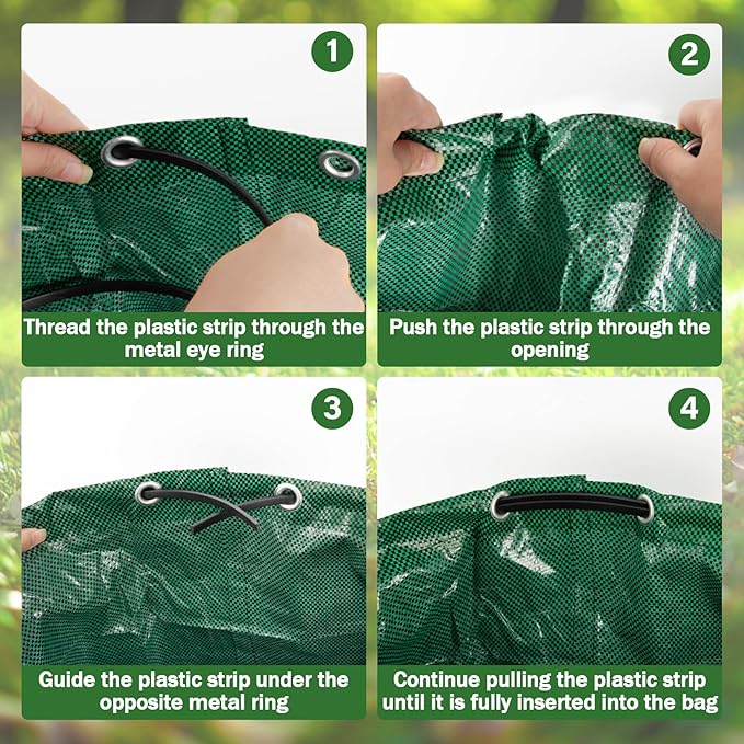1PC Yard Waste Bag-42 Gallon Trash Bags,Reusable Lawn Leaf Bags,Standable Garden Waste Bags With 4 Handles,Collapsible Gardening Containers for Lawn and Leaf Trash,Weed Bag