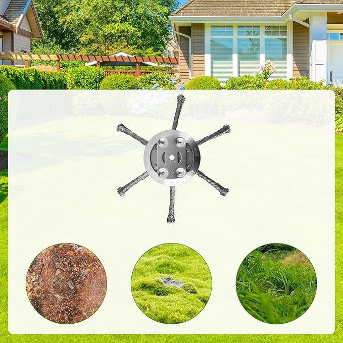 Steel Wire Grass Trimmer Head, 2025 New String Trimmer Replacement Head for Electric Battery Powered Cordless String Trimmer,6 Inch Wired Trimmer Blade for Lawn Mower Tray（6 Blade+3 Blade）
