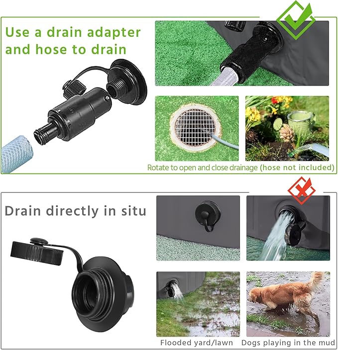 Yaheetech Foldable Dog Pool Collapsible Hard Plastic Dog Swimming Pool Portable Pet Pools Doggie Wading Pool Bath Tub for Puppy Small Medium Large Dogs, 47 x 12 Inches Black