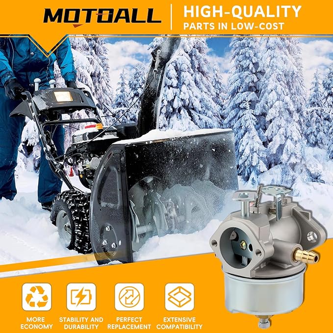 MOTOALL Snow blowers Carburetor 640349 640052 640054 632334A 632334 for John Deere 526 726 732 826 1032 Adjustable Carb HM80-155392P 640058 640058A Carb for Tecumseh 8HP 9HP 10HP Snowblower