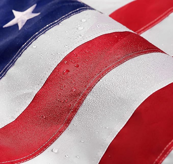 3 x 5 American Flag 3x5 ft: Long Lasting US Flag, Heavy Duty Nylon, Embroidered Stars, Sewn Stripes, Brass Grommets, UV Protection Perfect for Outdoors! USA Flag