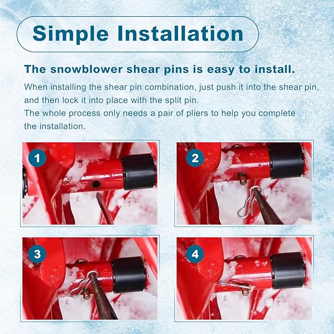 Snow Blower Shear Pins 738-04155 and Cotter Pins 714-04040 Compatible with Craftsman,MTD,Cub Cadet,Troy-Bilt,Yard-Man Snow Blower Fit for 900 Series Two-Stage Snow Thrower Models 2007 and After-6 Pack