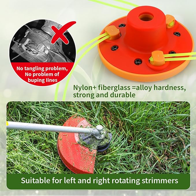 Quintillus Universal Weed Eater Head,H09 Weed Wacker Head Grass Trimmer Head Compatible with Ego, Ryobi,Echo,Weed Warrior with 12pc 11in / .095" Triangle Trimmer Line （Not for Kobalt）