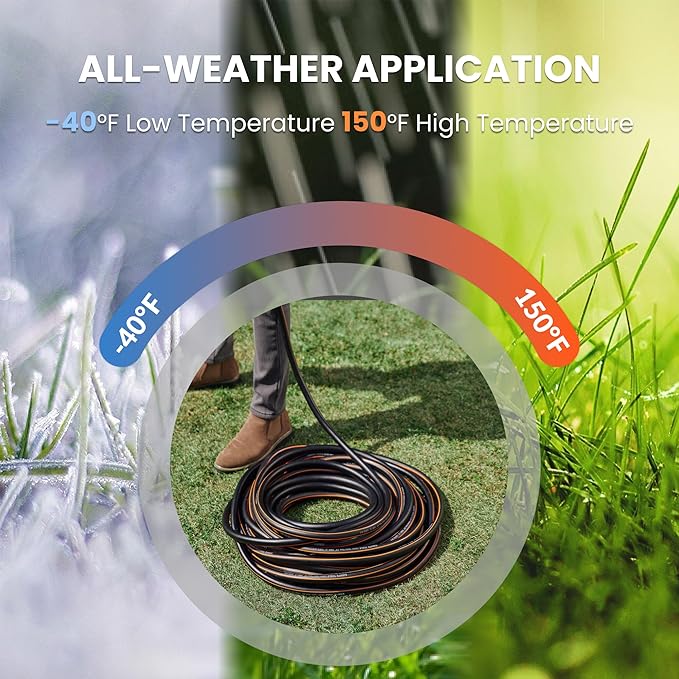 Giraffe Tools Garden Hose 10ft x 5/8'', Short Water Hose Heavy Duty, Lightweight, Flexible Hybrid Hose with Swivel Handle, Male to Female Fittings