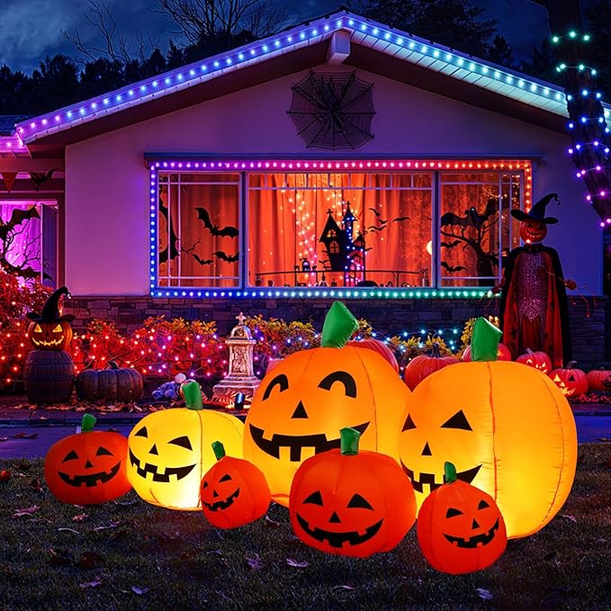 Sizonjoy 7.5 Ft Halloween Blow up Inflatable Pumpkin Decoration-Lighted Halloween Inflatable Pumpkin for Home Yard Garden Indoor and Outdoor Decoration