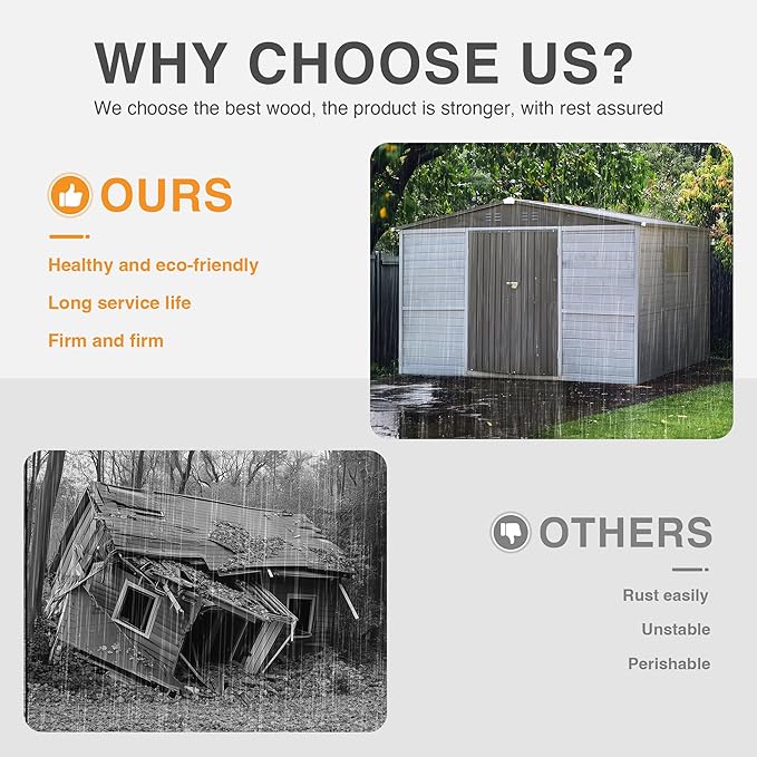 4x6FT Outdoor Storage Shed, Wood Garden Shed with Sloping Roof and Lockable Door,Tool Shed Bike Shed for Backyard Garden Patio Lawn,Gray