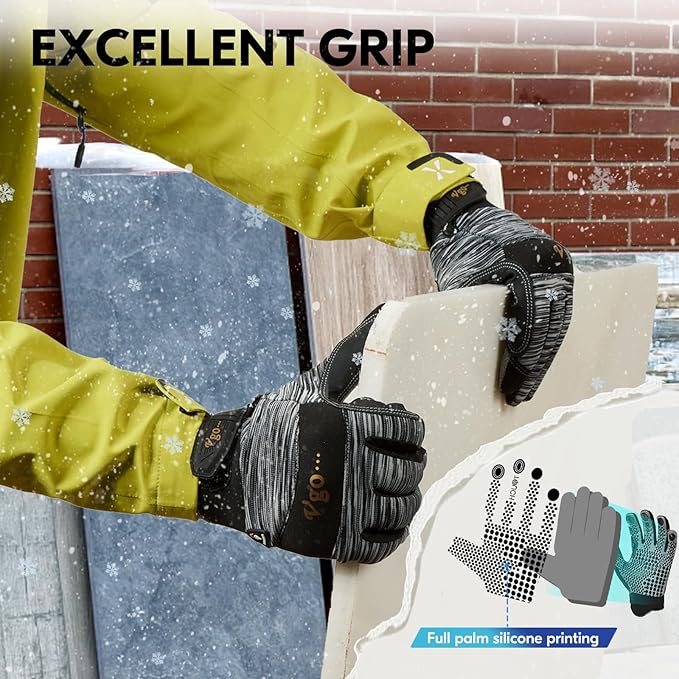 Vgo... 0°C/32°F Winter Men's Lightweighted Lined Work Gloves for Light Duty Works(SL7895FW)