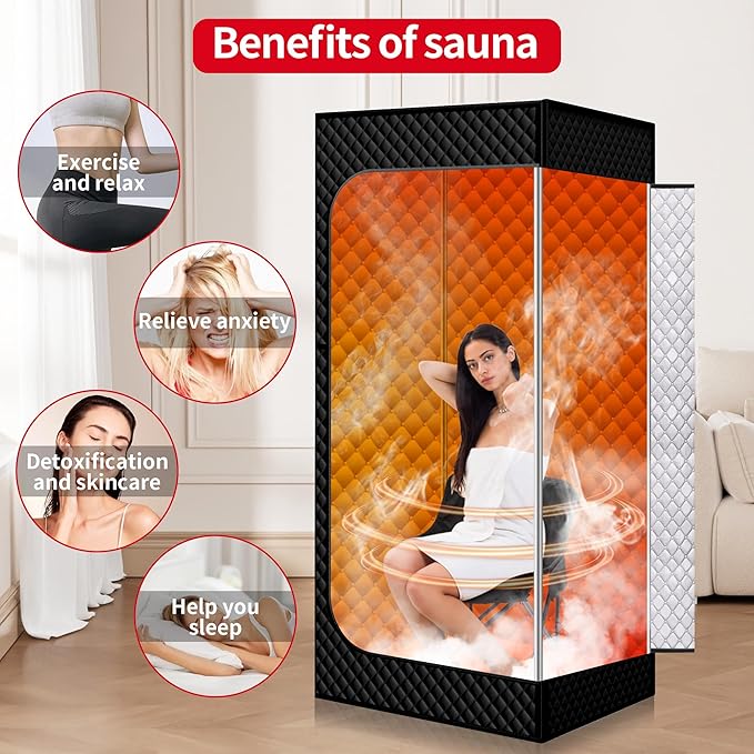 Portable Steam Sauna for Home,Personal Steam Room,Sauna Box,Home Sauna,Steam Sauna Tent for Steam Detox Relaxation Spa (Quilted)