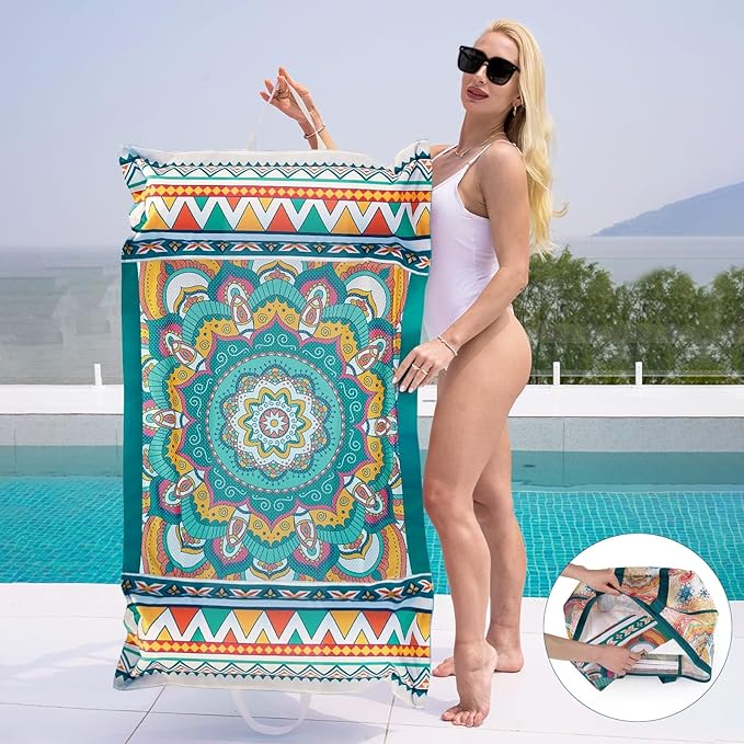 WERNNSAI Inflatable Pool Floats for Adults - 2 Pack Water Hammock Fabric Mesh Pool Rafts Portable Multi-Purpose Floating Swimming Hammock Water Lounge Chair Drifter for Summer Beach Party