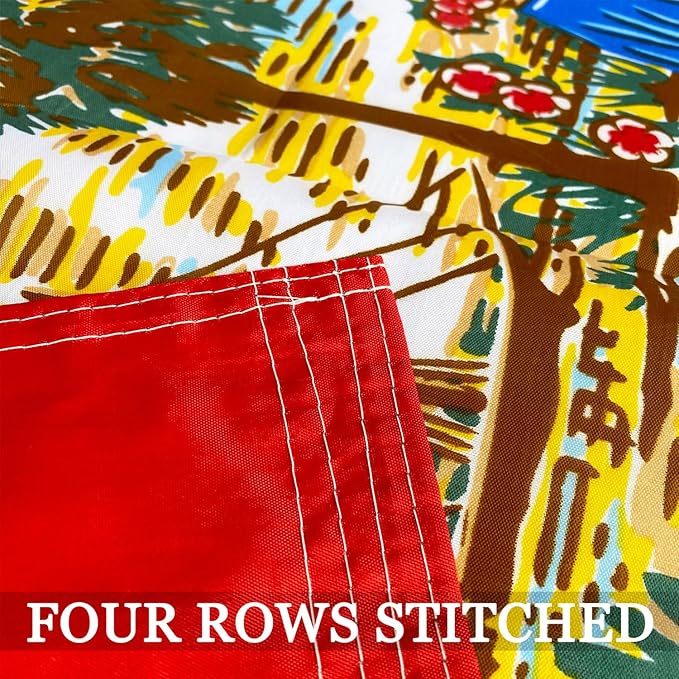 Florida State Flag 3x5 Outdoor Double Sided- 3Ply 240D 4 Rows Stitched- Big State Of Florida Flag 3x5- UV Fade Resistant With Canvas Header & 2 Brass Grommets